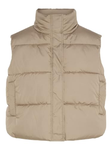 PCBEE HIGH Neck Cropped Puffer Vest MM von PIECES