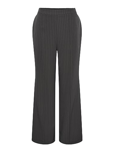 PIECES Damen Pcbossy Hw Wide Striped Pants Noos, Magnet, L von PIECES