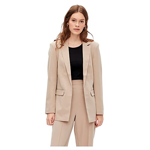 PIECES Damen Pcbozzy Ls Loose Blazer Noos Bc Klassischer Blazer, Silver Mink,XXL PIECES Damen Pcbozzy Ls Loose Blazer Noos Bc Klassischer Blazer, Silver Mink,XXL von PIECES
