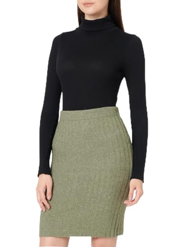 PIECES Damen Pccava Rib Hw Knit Skirt Noos Bc, Deep Lichen Green, M von PIECES