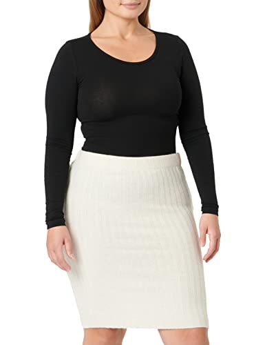 PIECES Damen Pccava Rib Hw Knit Skirt Noos Bc, Whitecap Gray, L von PIECES