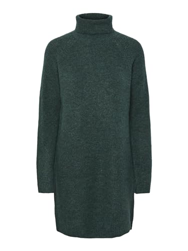PIECES Damen Pcellen Ls High Neck Knit Dress Noos Bc, Trekking Green,M von PIECES