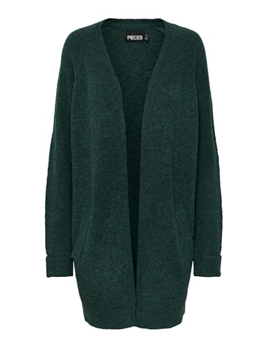 PIECES Damen Pcellen Ls Long Knit Cardigan Noos Bc, Trekking Green, XL von PIECES