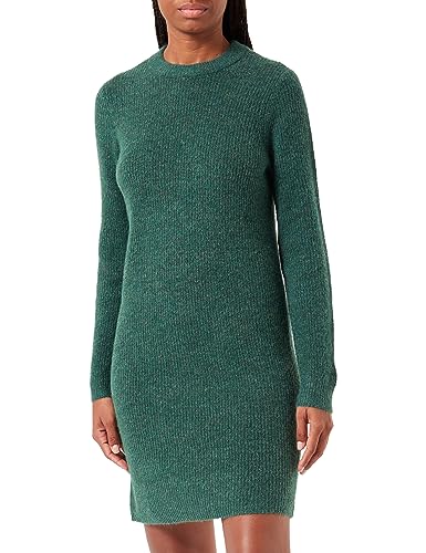 PIECES Damen Pcellen Ls O-Neck Knit Dress Noos Bc, Trekking Green, XL von PIECES