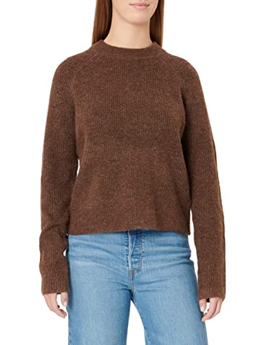 PIECES Damen Pcellen Ls O-Neck Knit Noos Bc, Chicory Coffee, L von PIECES