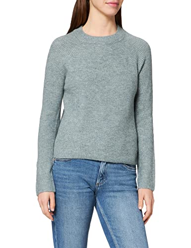 PIECES Damen Pcellen Ls O-Neck Knit Noos Bc, Trooper, M von PIECES