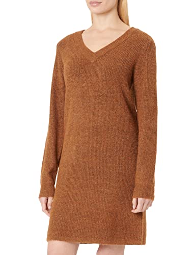 PIECES Damen Pcellen Ls V-Neck Knit Dress Noos Bc, Mocha Bisque, L von PIECES