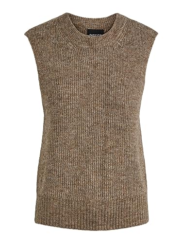 PIECES Damen Pcellen O-Neck Knit Vest Noos Bc, Fossil, XS von PIECES