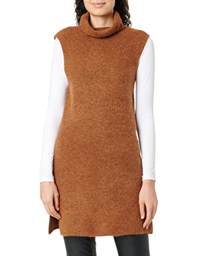 PIECES Damen Pcellen Rollneck Long Knit Vest Noos Bc, Mocha Bisque, M von PIECES