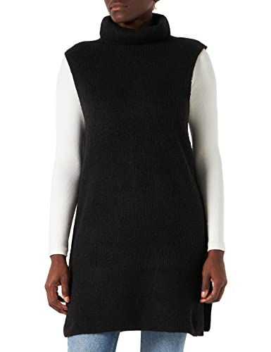 PIECES Damen Pcellen Roll Neck Long Knit Vest Noos Bc Pullunder, Schwarz, M EU von PIECES