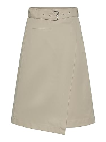 PIECES Damen Pcjenni Hw Asymmetric Skirt, White Pepper, XL von PIECES