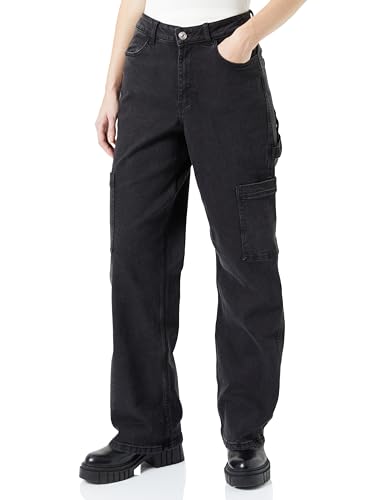 PIECES Damen Pcjoella Cargo Pants Black Bc, Black Denim ,L PIECES Damen Pcjoella Cargo Pants Black Bc, Black Denim ,L von PIECES
