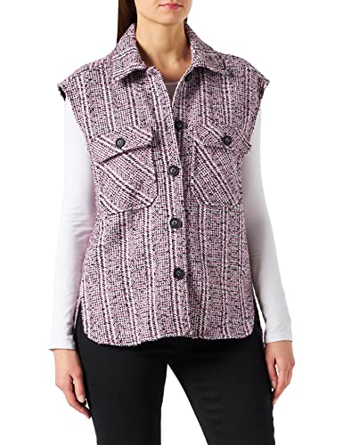 PIECES Damen Pckamille Vest, Cloud Dancer/Checks:sky Captain+pastel Lavender, M von PIECES