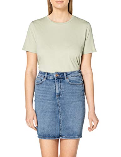 PIECES Damen Pclili Mw Denim Skirt Lb159-vi/Noos Bc, Light Blue Denim, XS von PIECES