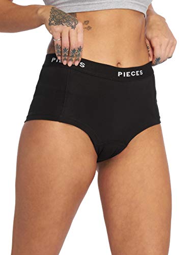 PIECES Damen Pclogo Lady Boxers/Solid Noos, Schwarz, L von PIECES