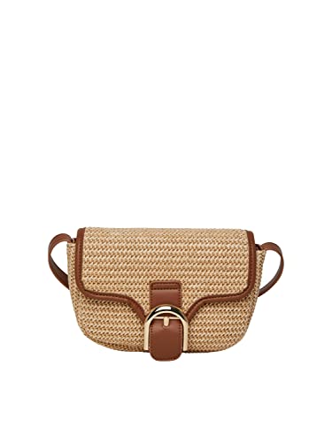 PIECES Damen Pcluna Straw Cross Body, Nature/Detail:cognac, Einheitsgröße PIECES Damen Pcluna Straw Cross Body, Nature/Detail:cognac, Einheitsgröße von PIECES