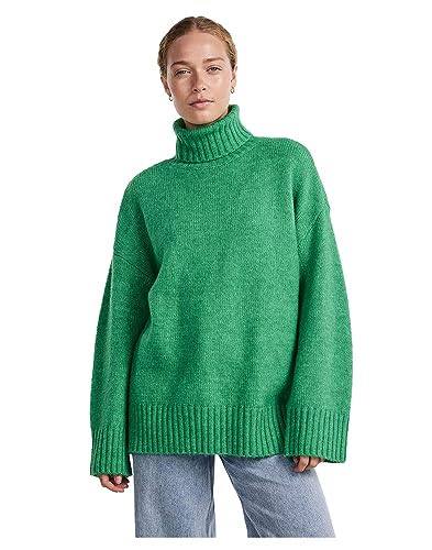 PIECES Damen Pcnancy Ls Loose Roll Neck Knit Noos Bc, Mint, S von PIECES
