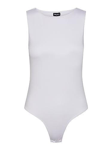 PIECES Damen Pcneja Sl Bodystocking Noos Bc Body, Bright White,M von PIECES