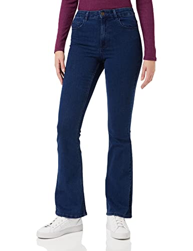 PIECES Damen Pcpeggy Flared Hw Jeans Db Noos Bc, Dark Blue Denim, S von PIECES