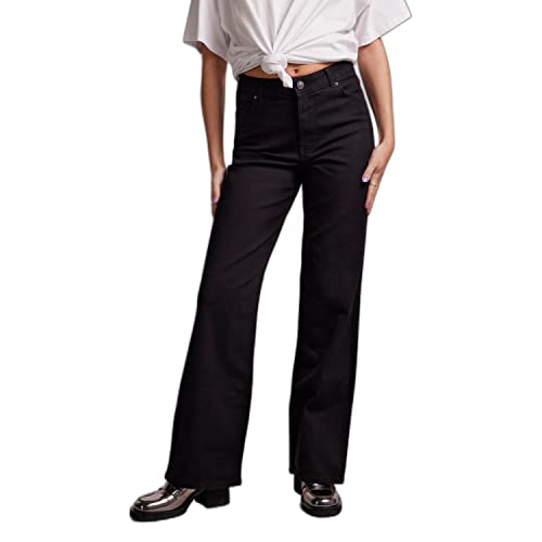 PIECES Damen Pcpeggy Hw Wide Pant BLC Noos Bc, Schwarz, M von PIECES