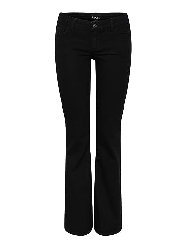 PIECES Damen Pcpeggy Lw Flared Blc Jeans Noos Bc, Schwarz, S / 30L von PIECES