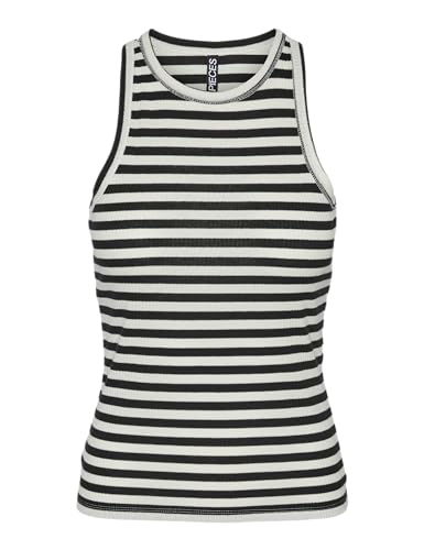 PIECES Damen Pcruka Boxer Tank Top Noos Bc, Black/Stripes:Cloud Dancer,S PIECES Damen Pcruka Boxer Tank Top Noos Bc, Black/Stripes:Cloud Dancer,S von PIECES
