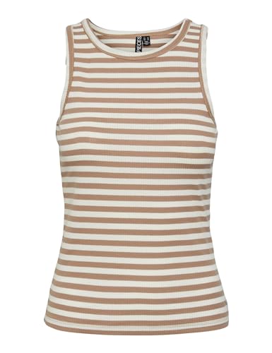 PIECES Damen Pcruka Boxer Tank Top Noos Bc, Silver Mink/Stripes:Cloud Dancer,XL PIECES Damen Pcruka Boxer Tank Top Noos Bc, Silver Mink/Stripes:Cloud Dancer,XL von PIECES