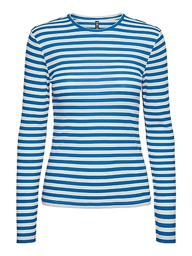 PIECES Damen Pcruka Ls Top Noos, French Blue/Stripes:Cloud Dancer, M PIECES Damen Pcruka Ls Top Noos, French Blue/Stripes:Cloud Dancer, M von PIECES