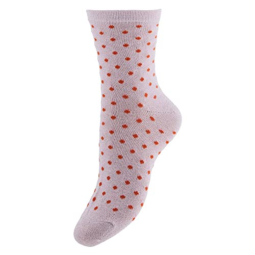 PIECES Damen Pcsebby Glitter Long 1-pack Pattern Noos, Crystal Rose/Detail:small Dots in Tangerine Tango, 39-41 von PIECES