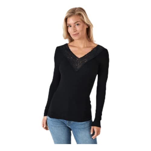 PIECES Damen Pcsiri Ls Top Noos, Schwarz, M PIECES Damen Pcsiri Ls Top Noos, Schwarz, M von PIECES