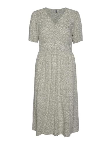 PIECES Damen Pctala Ss Midi Dress Noos Bc, Tea/AOP:Flower,XS von PIECES