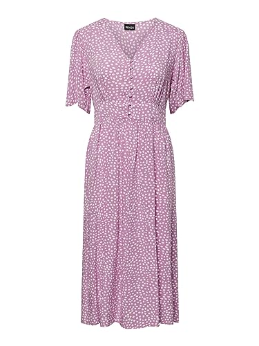 PIECES Damen Pctala Ss Midi Dress Noos Bc, Violet, XS von PIECES