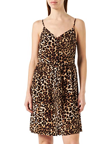 PIECES Damen Pctala Slip Dress Noos Bc, Indian Tan/AOP:Leo, M von PIECES