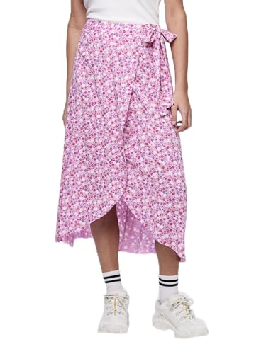 PIECES Damen Pctala Wrap Skirt Noos Bc Rock, Hot Pink,XS von PIECES