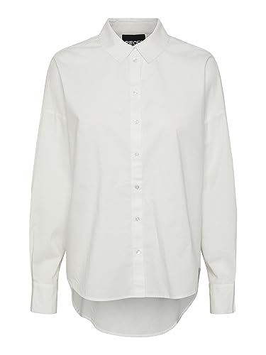 PIECES Damen Pctanne Ls Loose Shirt Noos, Cloud Dancer, L von PIECES