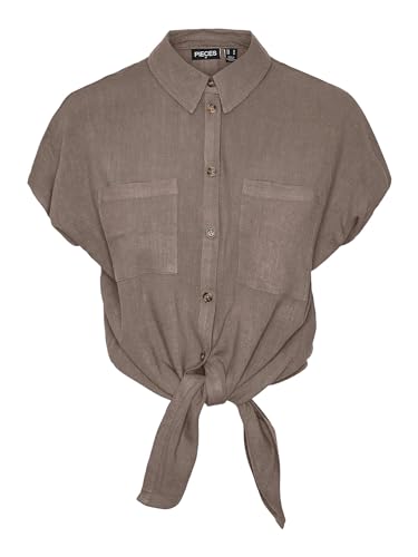 PCVINSTY SS Linen TIE Shirt NOOS von PIECES