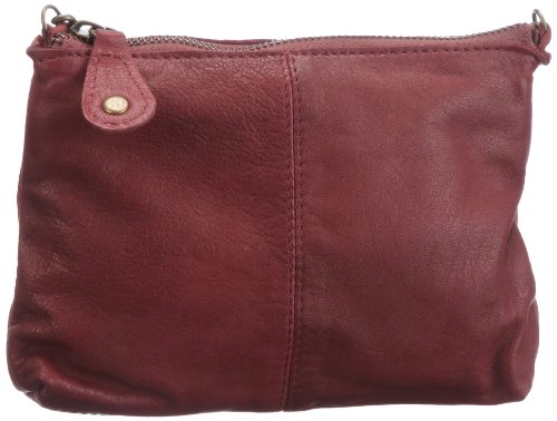 PIECES Bertha Leather Cross Over 17041344, Damen Umhängetaschen, Rot (Burgundy), 19x14x4 cm (B x H x T) von PIECES