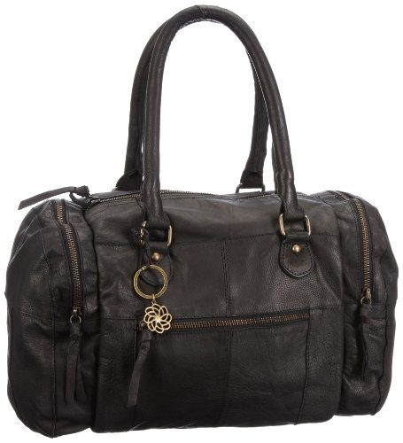 PIECES Bine Leather Bag 17041303, Damen Henkeltaschen, Schwarz (Black C-N10), 36x31x18 cm (B x H x T) von PIECES