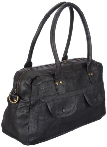 PIECES CEGITZE Must Leather Bag 17045526, Damen Henkeltaschen, Schwarz (Black), 35x20x16 cm (B x H x T) von PIECES