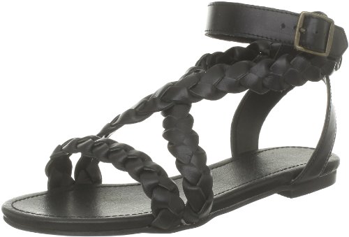 PIECES CLAIR LEATHER SANDAL BLK 17047409, Damen Sandalen, Schwarz (BLACK), EU 36 von PIECES