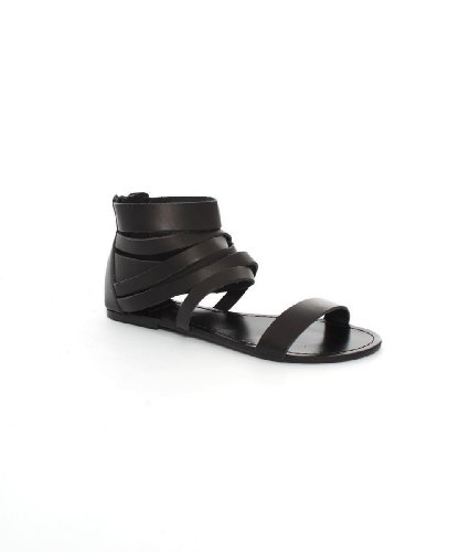 PIECES CONNIE LEATHER SANDAL BLACK 17047413, Damen Sandalen, Schwarz (BLACK), EU 37 von PIECES