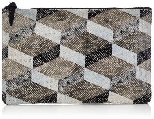 PIECES DAGNA Clutch Box Print 17053877 Damen Clutches 33x24x2 cm (B x H x T), Grün (Dusty Green AOP:Geometric) von PIECES