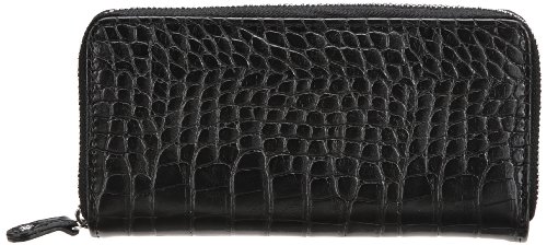 PIECES DAGNA PURSE BOX 17052098 Damen Geldbörsen 19x10x2 cm (B x H x T), Schwarz (Black Pattern:CROCO) von PIECES