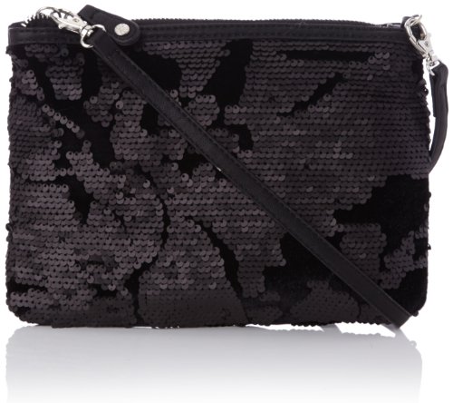 PIECES DEQUIN Cross Over Bag 17051823, Damen Umhängetaschen, Schwarz (Black), 29x19x3 cm (B x H x T) von PIECES