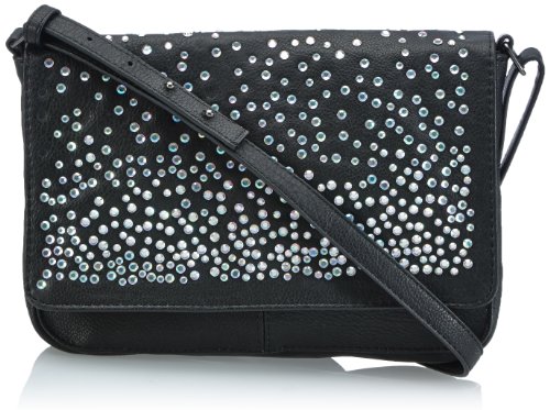 PIECES DIDDE Cross Over Bag 17052155, Damen Umhängetaschen, Schwarz (Black), 24x16x6 cm (B x H x T) von PIECES