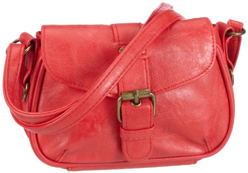 PIECES DISA SMALL Cross Over Bag SP12 17036830, Damen Abendtaschen, Rot (RED.), 18x13x1 cm (B x H x T) von PIECES