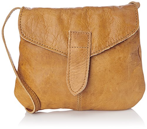 PIECES DUVA Leather Cross Over Bag 17051357 Damen Umhängetaschen 23x18x1 cm (B x H x T), Braun (Cognac) von PIECES