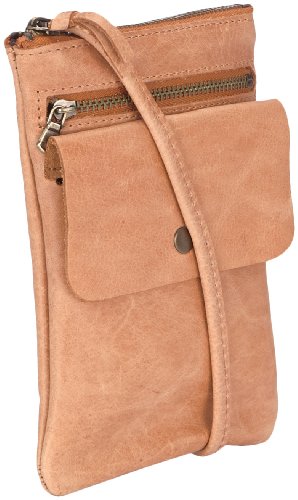 PIECES Dalila Leather SMALL Cross Over Bag 17051342, Damen Umhängetaschen, Braun (Cognac), 12x17x1 cm (B x H x T) von PIECES