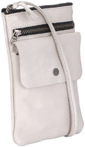 PIECES Dalila Leather SMALL Cross Over Bag 17051342, Damen Umhängetaschen, Grau (Chrome Grey), 12x17x1 cm (B x H x T) von PIECES