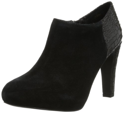 PIECES Damen Dalia Suede Ankle Pump Schlupfstiefel, Schwarz (Black) von PIECES